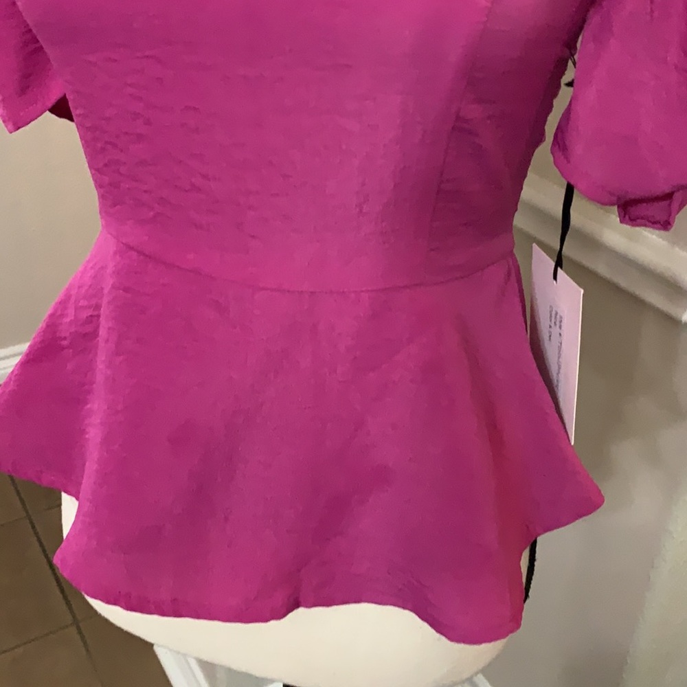 Dee Elly purple peplum top Size S - Picture 6 of 16